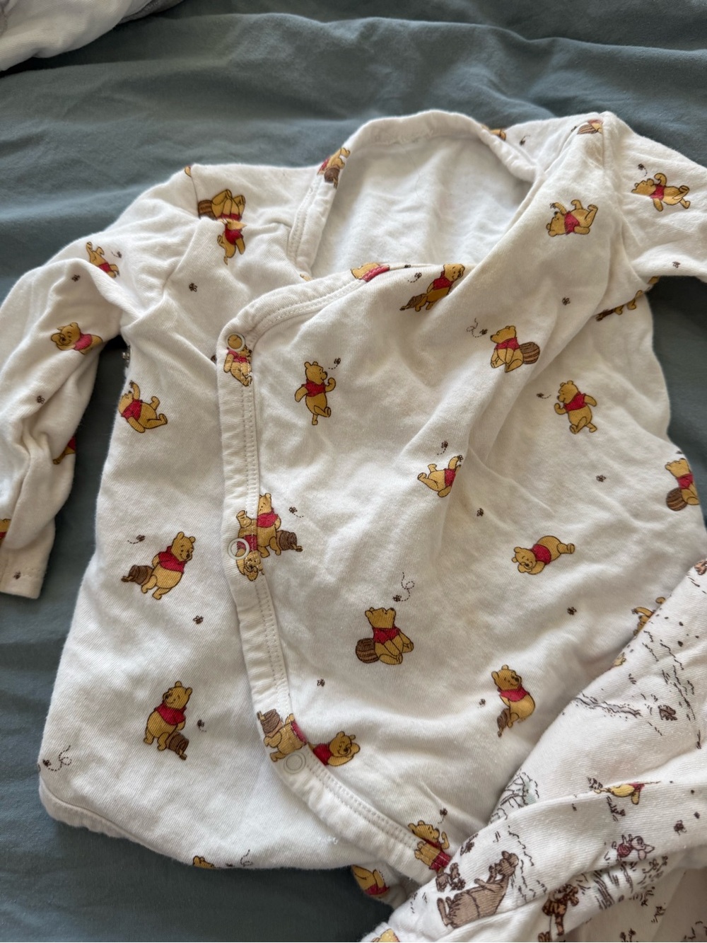 3 pack Janie and Jack. Winnie the Pooh Infant Kimono Top - White and Yellow